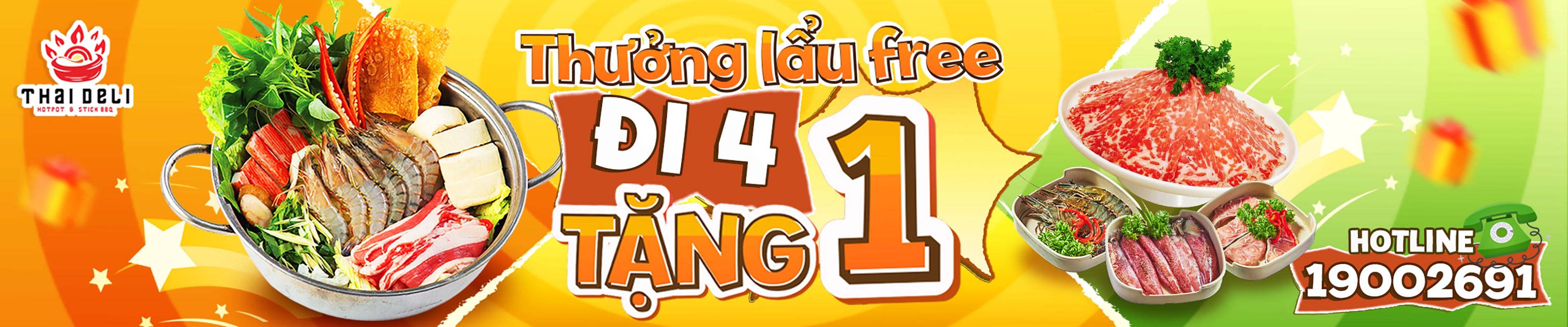 Thưởng lẩu free đi 4 tặng 1