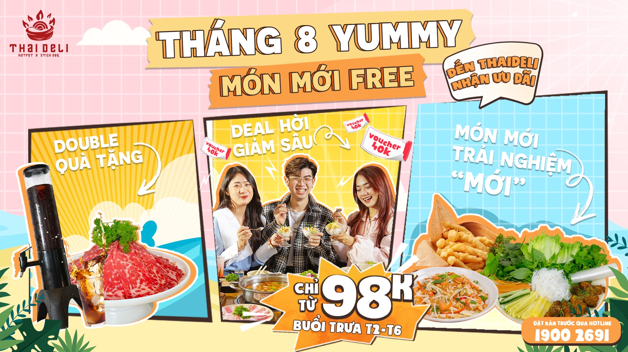 Tháng 8 Yummy món mới Free