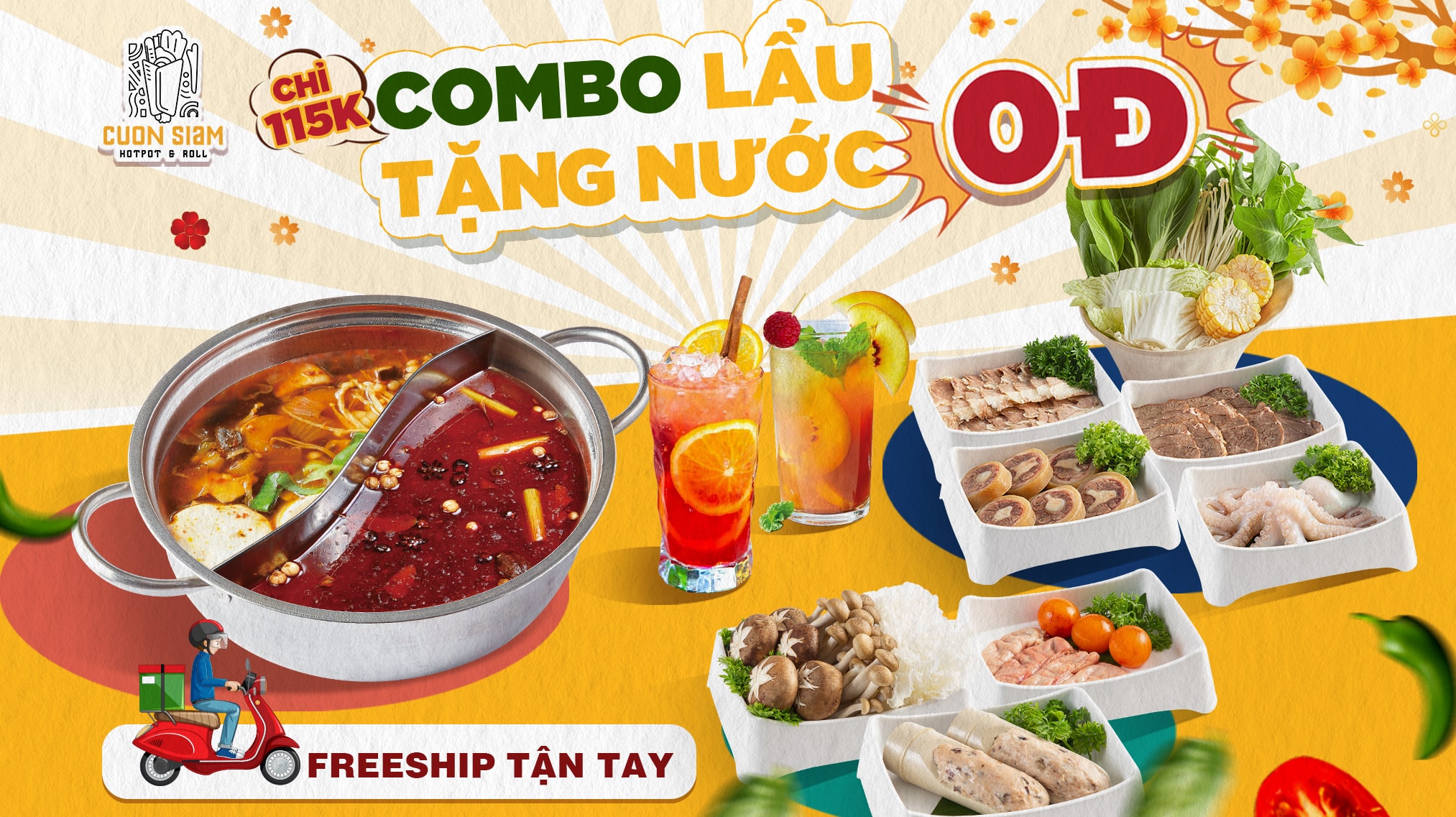 Combo lẩu tặng nước 0 đồng